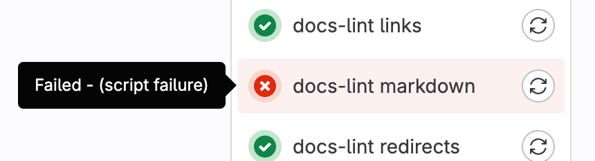 显示失败任务及其失败原因的流水线图。