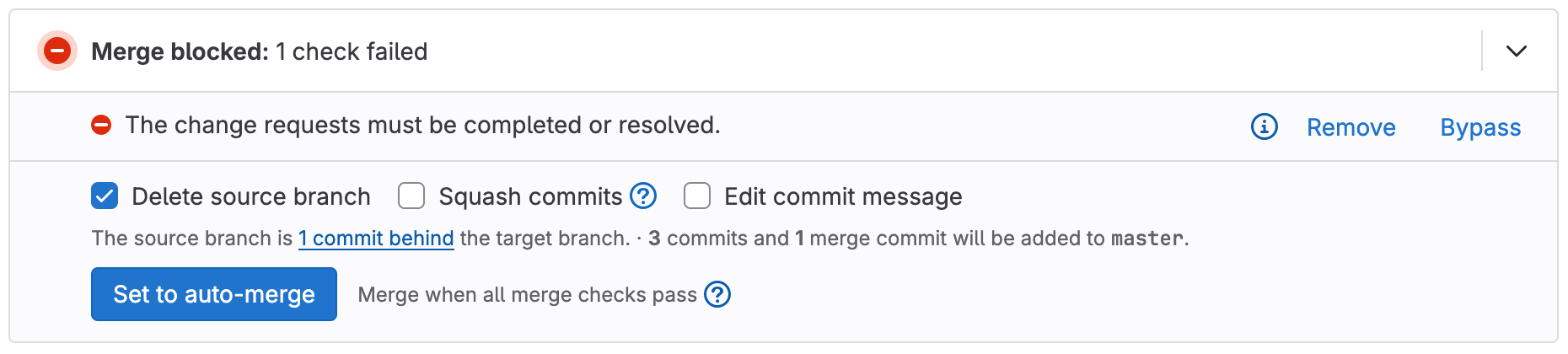 由于用户请求更改而被阻止的合并请求