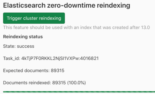 Zero downtime reindexing for Advanced Global Search